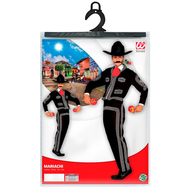 Rot Schwarz Kostüm Männer Mariachi