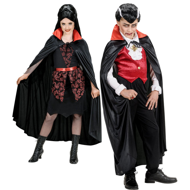 Vampir Umhang Schwarz Rot Kind