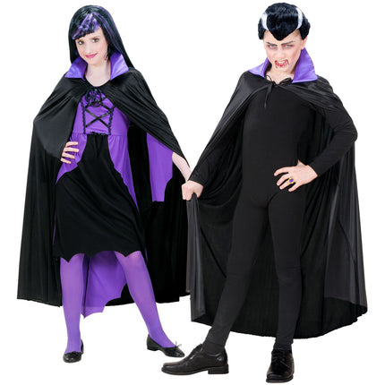 Lila Schwarzes Cape Kind