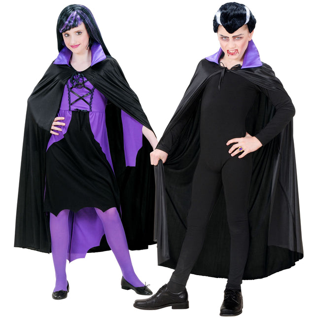 Lila Schwarzes Cape Kind