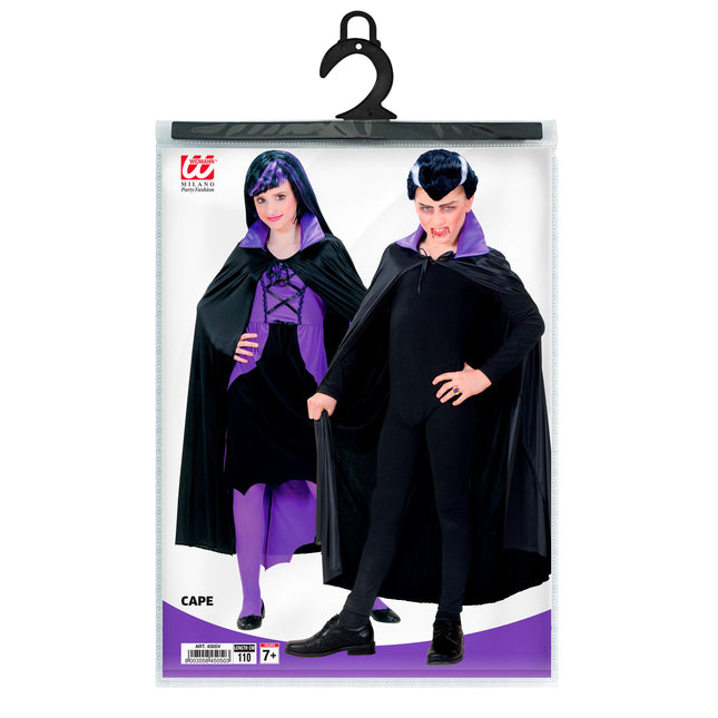 Lila Schwarzes Cape Kind