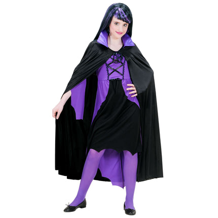 Lila Schwarzes Cape Kind