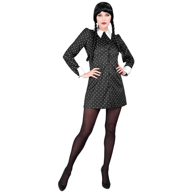 Halloween Kleid Schwarz Weiß Damen Gothic