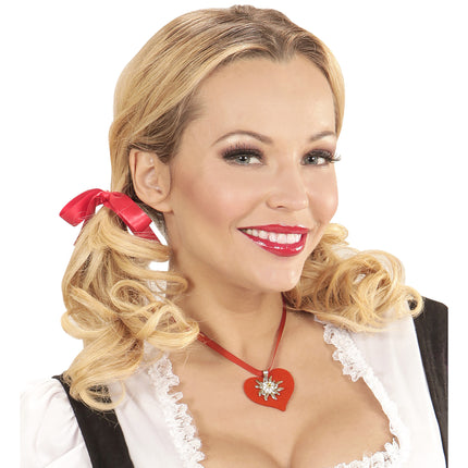 Oktoberfest-Halskette Rot mit Edelweiß