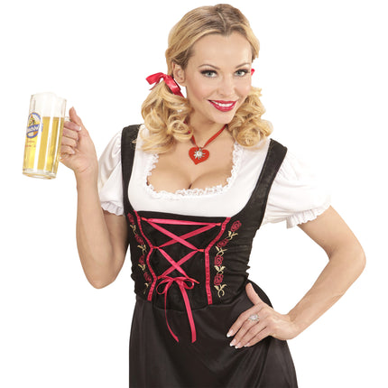 Oktoberfest-Halskette Rot mit Edelweiß