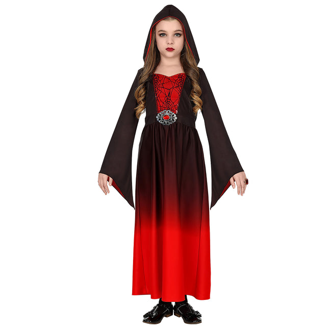 Halloween Kleid Schwarz Rot Mädchen Gothic