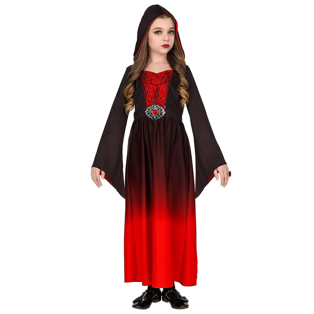 Halloween Kleid Schwarz Rot Mädchen Gothic