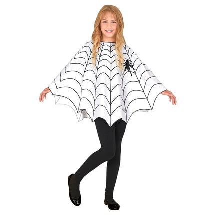 Halloween Poncho Kind Spinnennetz