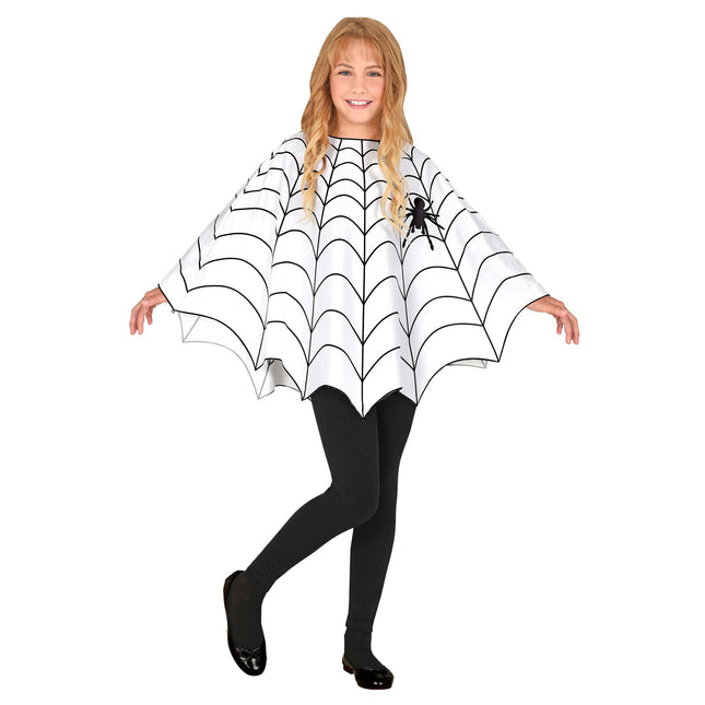 Halloween Poncho Kind Spinnennetz