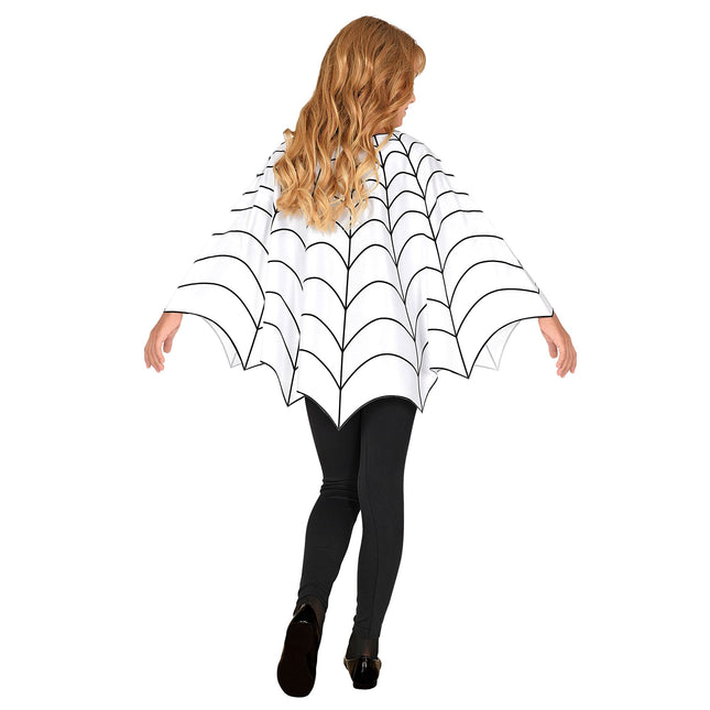 Halloween Poncho Kind Spinnennetz
