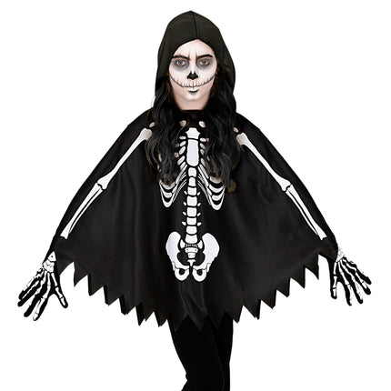 Halloween Poncho Kind Skelett