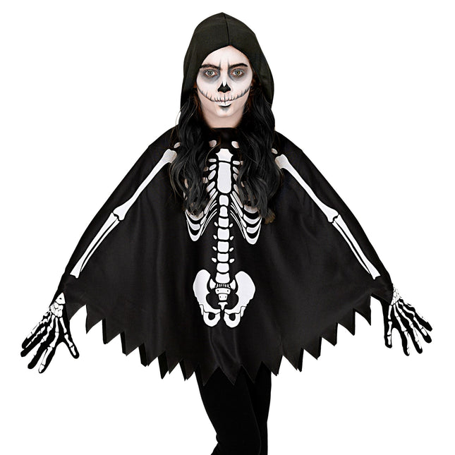 Halloween Poncho Kind Skelett