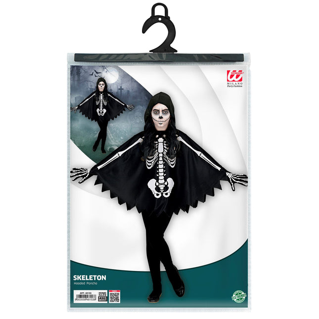 Halloween Poncho Kind Skelett