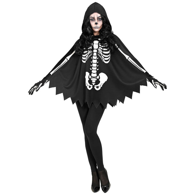 Halloween Poncho Skelett