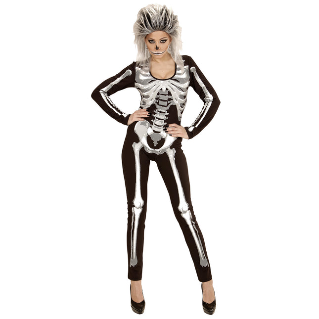 Halloween Jumpsuit Damen Skelett
