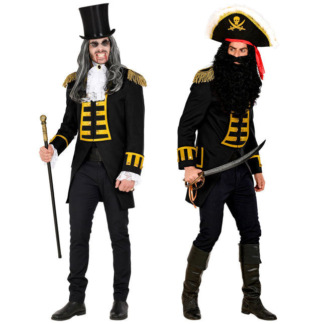 Piratenjacke Schwarz Männer