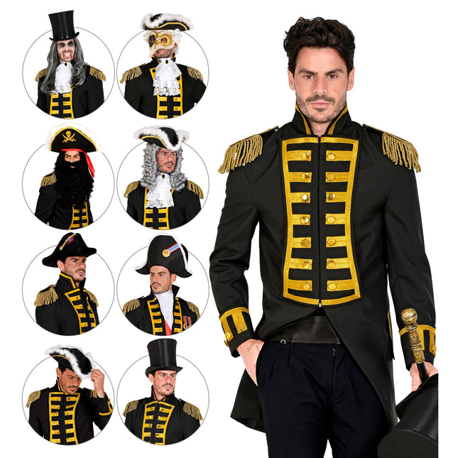 Piratenjacke Schwarz Männer