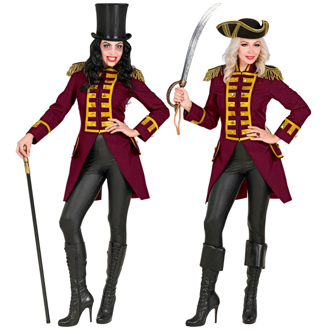 Piratenjacke Bordeaux Rot Damen