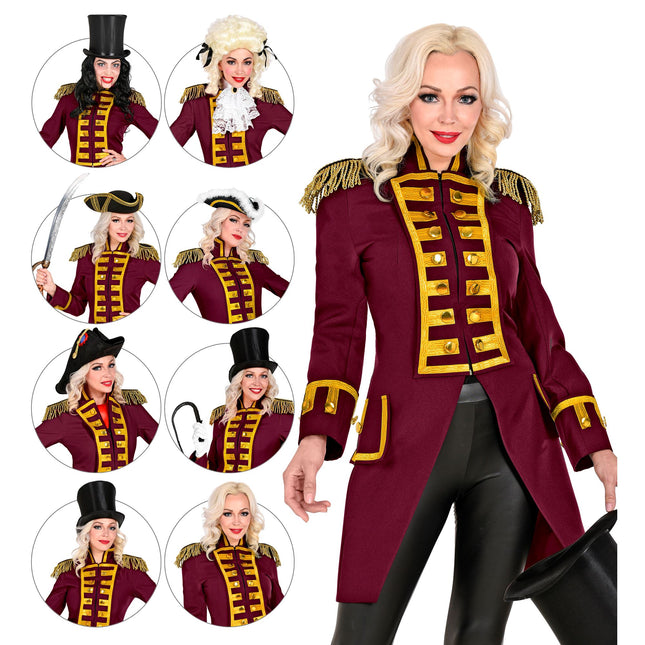 Piratenjacke Bordeaux Rot Damen