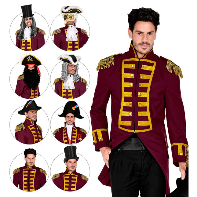 Piratenjacke Bordeaux Rot Männer