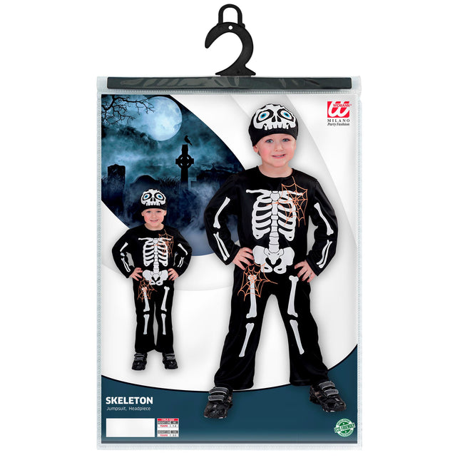 Halloween Kostüm Schwarz Weiß Kind Skelett