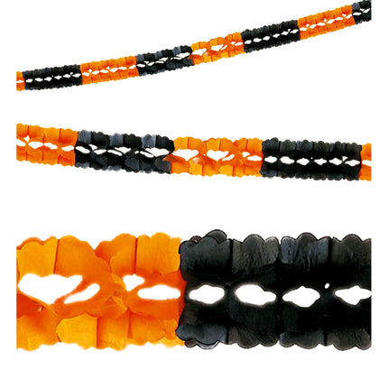 Schwarz Orange Girlande 4m