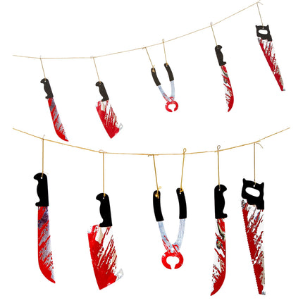 Halloween Girlande Blutige Waffen 1,72m