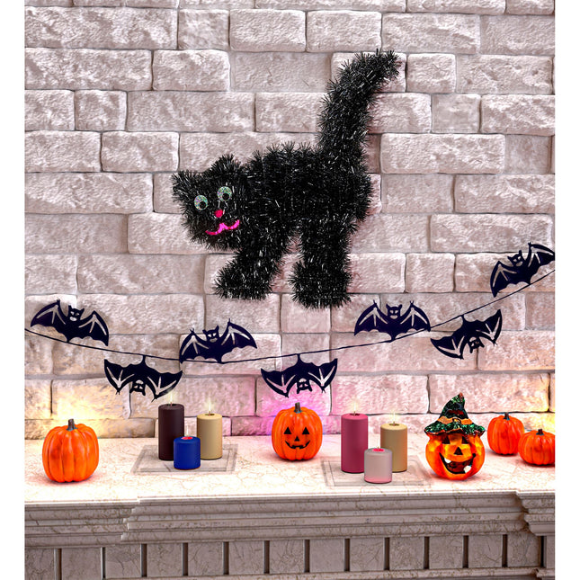 Halloween Hängedekoration Schwarze Katze 36cm
