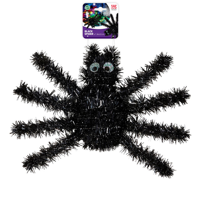 Schwarze Fake Spinne 36cm
