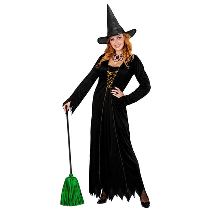 Halloween Hexenbesen Grün 92cm