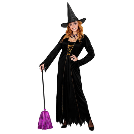 Halloween Hexenbesen Lila 92cm