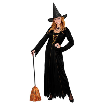 Halloween Hexenbesen Orange 92cm