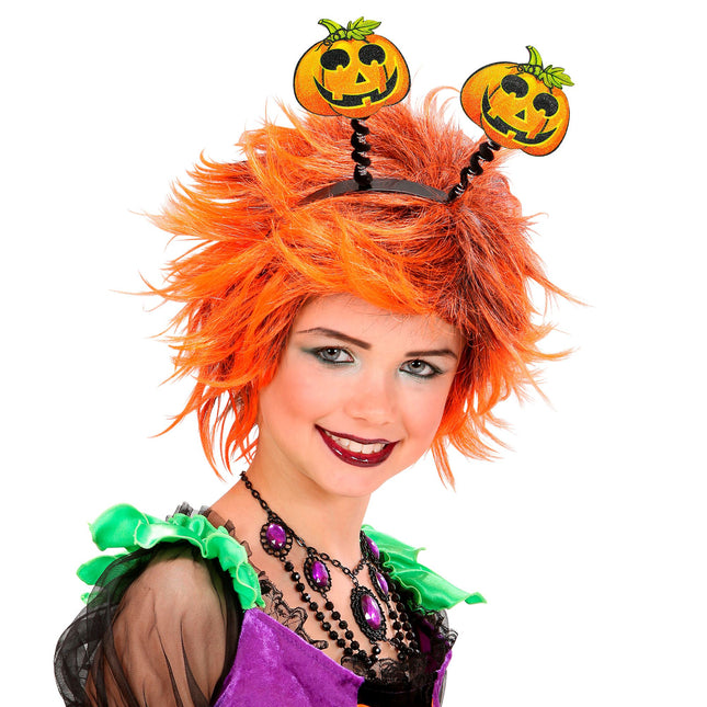 Halloween Haarband Grün Orange Kürbisse