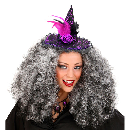 Halloween Haarband Schwarz Rosa Hexe