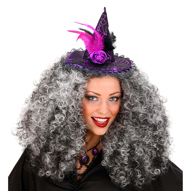 Halloween Haarband Schwarz Rosa Hexe