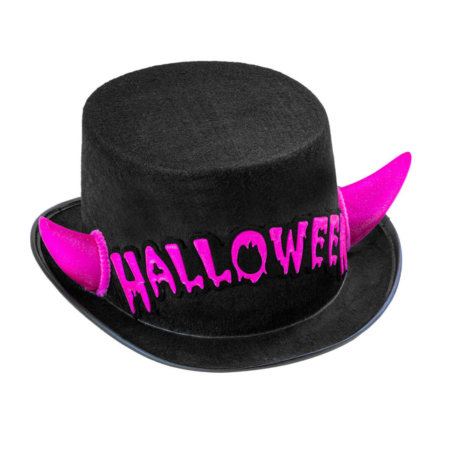 Halloween High Hat Schwarz Rosa Teufel