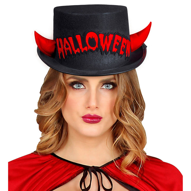 Halloween High Hat Schwarz-Rot-Teufel