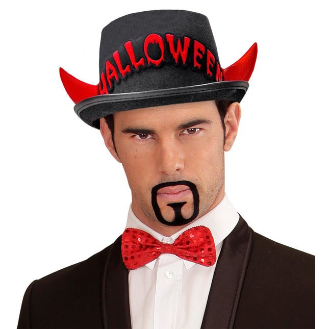 Halloween High Hat Schwarz-Rot-Teufel