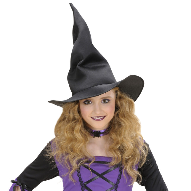 Halloween Hexenhut Schwarz Kind zerknittert