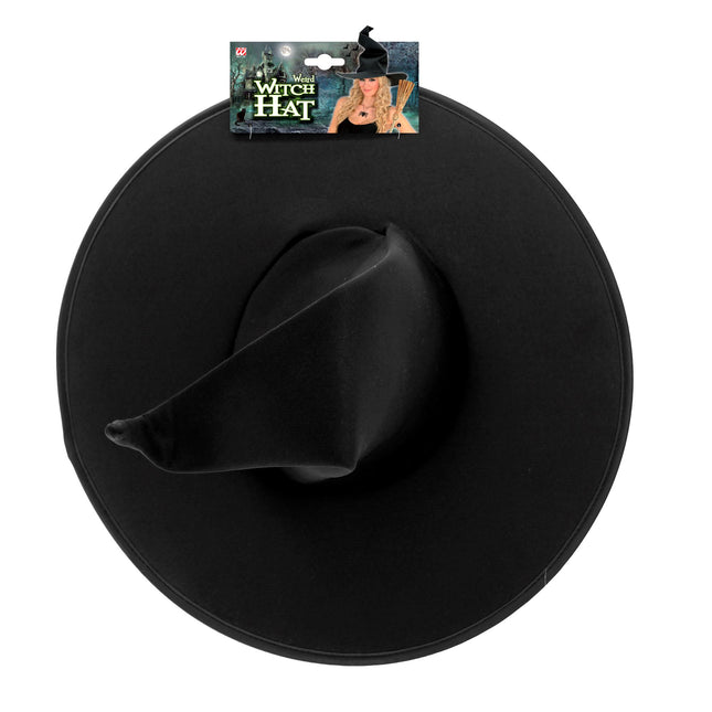 Halloween Hexenhut Schwarz Gekräuselt