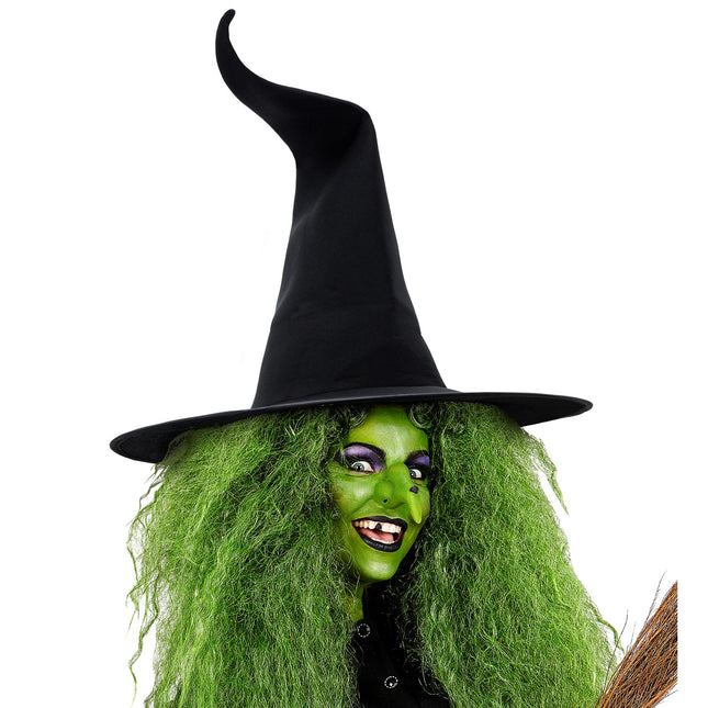 Halloween Hexenhut Schwarz Gekräuselt