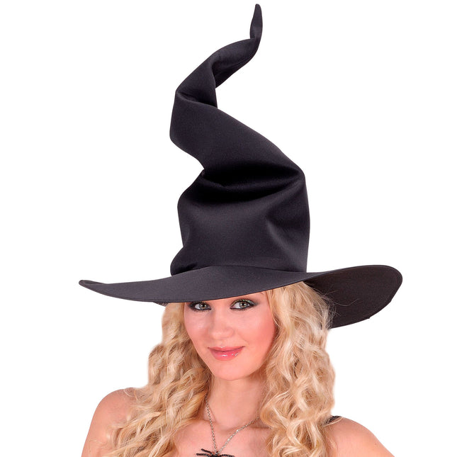 Halloween Hexenhut Schwarz Gekräuselt