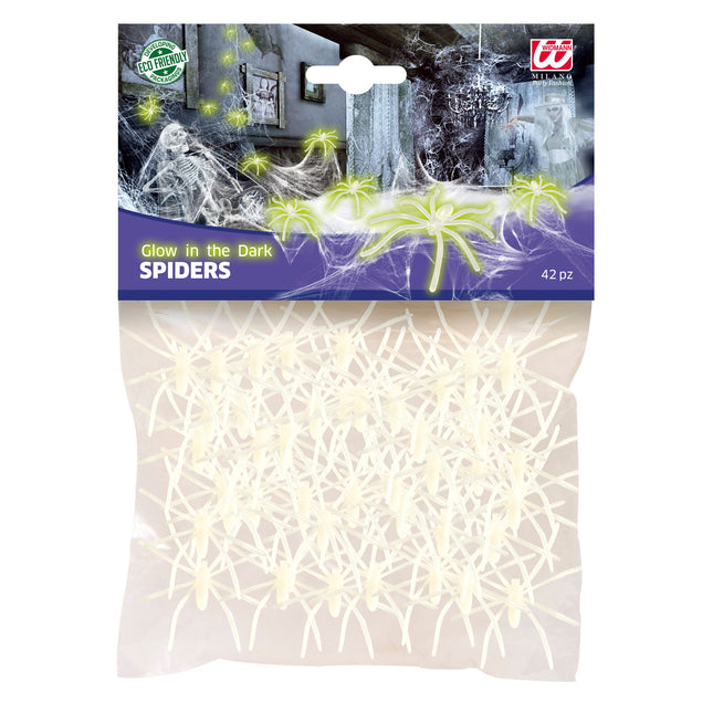Halloween Fake Spider Glow In The Dark 42 Stück