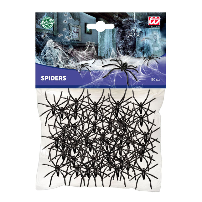 Halloween Fake Spinne Schwarz 50Stk