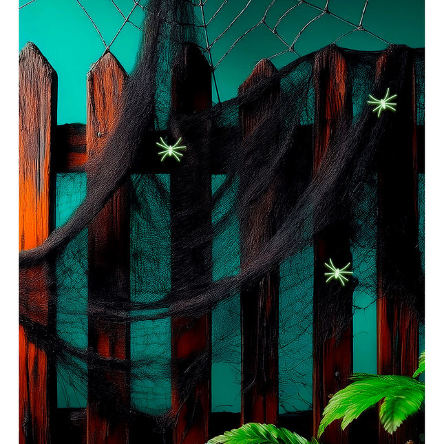 Halloween Spinnennetz mit Spinnen 4 Stück