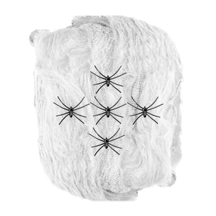Halloween Spinnennetz Weiß Mit Spinnen 6 Stück