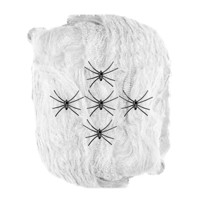 Halloween Spinnennetz Weiß Mit Spinnen 6 Stück