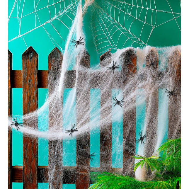 Halloween Spinnennetz mit Spinnen 10 Stück