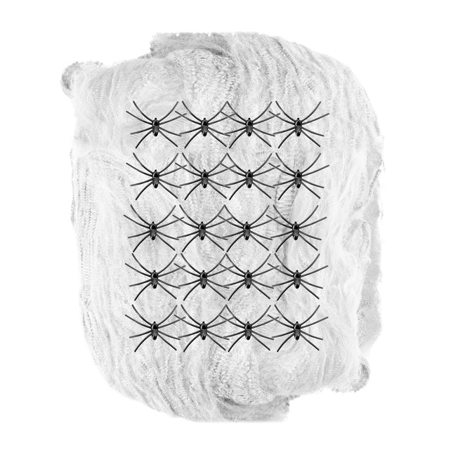 Halloween Spinnennetz Weiß Mit Spinnen