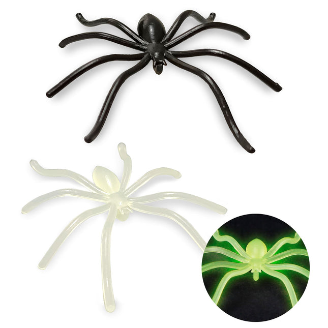 Halloween Fake Spider Glow In The Dark 6pcs